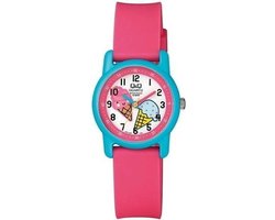 Leuke kinderhorloge met ijsroom motief, van het merk Q&Q-VR4J007Y