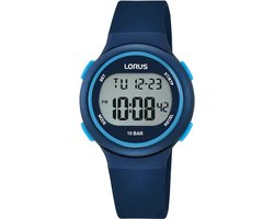 Lorus Digitaal en Waterdicht Kinderhorloge R2337QX9 Blauw 32mm