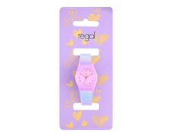 Lucardi Kinder regal kids horloge - Horloge - Kunststof - Paars - 25 mm