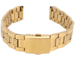 Metalen Horlogeband, Verstelbare Gouden Dubbele Sluiting Gesp Bescherming Roestvrij Stalen Horlogeband Vervanging Luxe voor Smartwatch voor Heren