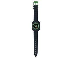 Minecraft Analoog Horloge - Time teacher - Zwart - Creeper - Rubberen Bandje