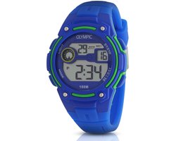 Olympic OL45HKR013 Digital Horloge - Voor Kinderen - Mineraalglas - Kunststof - Blauw - 35 mm breed - Quartz - Gesp - 10 ATM (zwemmen)