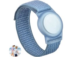 Premium Armband geschikt voor Apple AirTag voor Kinderen met Klittenband Sluiting Blauw | AirTag-sleutelhanger Hoesje Kind | Polsband GPS Horloge Kind | Tracker Houder Armband | Trackers Band | Kinder Horloge | Peuter | GPS Senioren