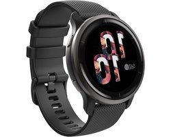 Silicone horlogeband 18mm voor Garmin Vivoactive 4S/Venu 4 - Zwart, vervangende sport polsband.