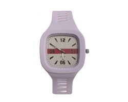 Siliconen Horloge - Lila | Vierkant | Ø 47 mm | Fashion Favorite