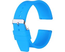 Siliconen horlogebandje - flexibel - 26mm - snelwissel - zacht - rubber - roestvrijstalen sluiting - reservearmband - mannen - vrouwen - lichtblauw - geen edelsteen - horlogeaccessoire
