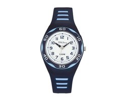 Tekday 653492 analoog horloge 34 mm 100 meter blauw/ wit