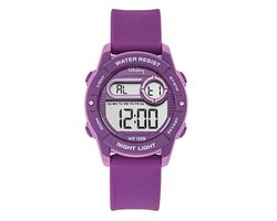 Tekday-Horloge-Digitaal-35MM-Alarm-Stopwatch-Timer-10ATM Waterdicht-Silicone band-Paars