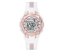 Tekday-Horloge-Digitaal-37MM-Stopwatch-Alarm-Timer-10ATM Waterdicht-Wit/Rose