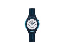 Tekday-kinderhorloge-dameshorloge-diameter 30 mm-blauw/wit-verlichting-hoog draagcomfort-duidelijke wijzerplaat 10 bar waterdicht-model 654673-zwemmen