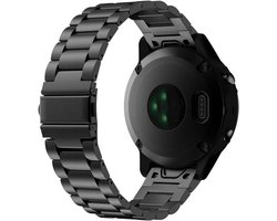 Vervangende horlogeband van roestvrij staal compatibel met Garmin Fenix 7/6/6 Pro/5/5 Plus/Epix Gen 2/Forerunner 945/935/Approach S62/S60/Instinct 2/MARQ 22 mm Quick Fit - zwart