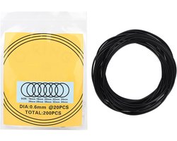 Watch Gasket, Black Watch O-Ring Repair Tool 200pcs Waterproof for Watch Repair Shop for Watchmaker(0.6mm Waterproof Ring)