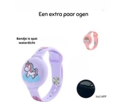 Waterdichte GPS Armband voor Kinderen + GPS - Verstelbaar, Siliconen GPS Tracker Houder - Paars