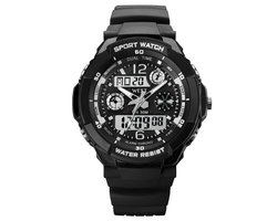 West Watches Model Storm Kinderhorloge Jongen Analoog Digitaal – Sport - Chronograaf – Shockproof - Ø 41 mm - Zwart