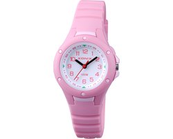 Xonix ABD-002 - Horloge - Analoog - Kinderen - Unisex - Siliconen band - ABS - Cijfers - Waterdicht - 10 ATM - Roze