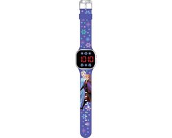 5-DIS002 LED Watch Frozen - Kinderhorloge Met LED Display Voor Datum en Tijd - Paars