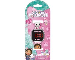 Accutime - LED Watch Gabby's Dollhouse - Kinderhorloge Met LED Display Voor Datum en Tijd - Roze