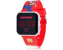 Accutime - LED Watch Super Mario - Kinderhorloge Met LED Display Voor Datum en Tijd - Rood
