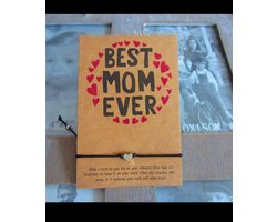 Akyol - Armband | Best mom ever | Sieraad | Armband | Bedankje | Cadeau |moederdag -moederdag armband -moeder dochter armband-Hartje- armband voor mama -armband voor moeder -kerst cadeau armband -gift armband-sinterklaas cadeau-leuke armband voor moe