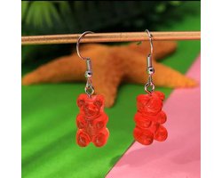 Akyol - beren oorbellen – Rood – oorbellen beertjes – Beertje – Candy - Snoep - beer oorbellen -