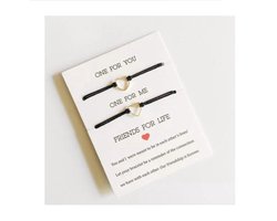 Akyol - Vriendschapsarmband - BFF - vrienden - relatie armband - hanger hartje - 2 stuks - bff armband - vriendschaps armband - meiden armband - geluks armband