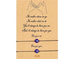 Akyol - Vriendschapsarmband-moeder dochter armband -armband voor moeder en dochter-Verstelbare armband 2 x-Vriendschaparmband-Oog -blauwe oog armband-boze oog armband-Vriendschap-Nazar Boncuk-Geluksoog-Geluksarmband-Best Friends Armband - Blauwe oog