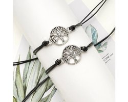 Akyol - vriendschapsarmband -vriendinnen armband-moederdag -armband voor 2 -bff armband -vriendschaps armband -Armband met boom- Armband als cadeau - Armband gift -Armband kado-best friends armband-Zwarte armband -Bruine armband met hangertje - Armba