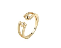 Anxiety (angst) Ring - stress Ring - Bolletjes Anxiety Ring - Goud Draaibare Ring Dames - Spinning Ring - Spinner Ring - One size