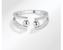 Anxiety (angst) Ring - stress Ring - Bolletjes Anxiety Ring - Silver Draaibare Ring Dames - Spinning Ring - Spinner Ring - One size