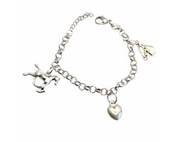 Armband-Bedel-Paard-Hartje-17 -19 cm - Charme Bijoux