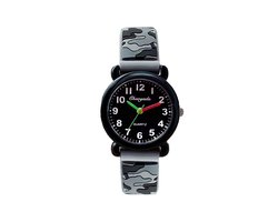 Army Kinderhorloge 3D - Grijs | Camouflage/Leger | Kunststof/Siliconen