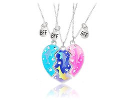 BFF Ketting Voor 3 - Vriendschapsketting Hartje Dolfijnen - Best Friends Ketting - Kasey