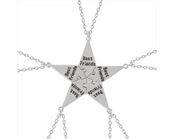 BFF Ketting Voor 5 - Vriendschapsketting Ster - Best Friends Ketting - Kasey