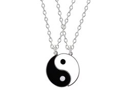 Bixorp Friends BFF Ketting voor 2 met Yin Yang in Twee Helften - Vriendschapsketting Meisjes - Best Friends Ketting Vriendschap Cadeau voor Twee