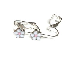 Clip Oorbellen Kinderen - Oorclips - Bloem - Wit - Roze hart - Knopjes - MNQ bijoux