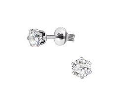 CS Joy - Oorbellen - 4 mm - Chirurgisch staal - zirkonia - oorknoppen