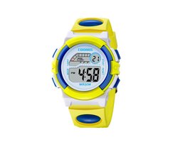 Digitaal Kinderhorloge - Geel/Blauw | PVC Kunststof | 38 mm | Fashion Favorite