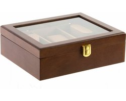 Doos-Juwelenkistje DKD Home Decor Fluweel Kristal Hout MDF (21 x 18 x 8 cm)