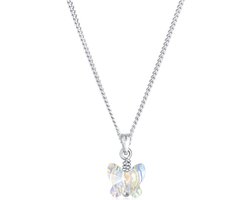 Elli - Halsketting - Kinderen Vlinder Hanger Sprankelend Speels met Kristal in 925 Sterling Zilver - Meisjes