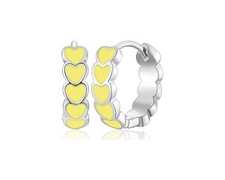 EMMI Oorringen / Oorbellen | Geel / Zilverkleurig | Ø 12 mm | 925 Zilver | Kinder Sieraden