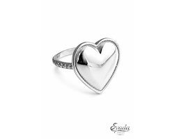 Evada ring, hart ring, 925 sterling zilver ring, zilveren hart ring, dames ring zilver, romantische ring, handgemaakte ring, zilveren sieraden dames, liefde ring, cadeau voor haar, moderne ring, elegante ring, hartvormige ring