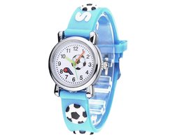 Fako® - Kinderhorloge - 3D - Voetbal - Lichtblauw