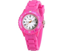 Fako® - Kinderhorloge - Siliconen - Classic - Donkerroze