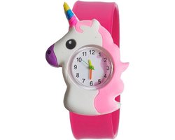 Fako® - Kinderhorloge - Slap On Mini - Eenhoorn - Donkerroze