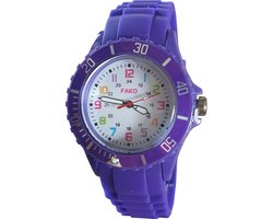 Fako - Kinderhorloge XL - Siliconen - 40mm - Regenboog - Paars
