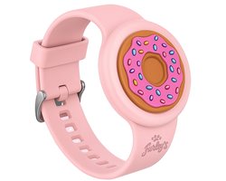 Furley’s Waterdichte Armband voor Kinderen – Geschikt voor Apple AirTag – Verstelbare Siliconen Band – Veilig & Comfortabel – Roze Donut