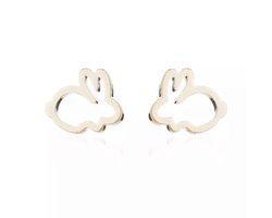 GoedeDoelen.Shop | RVS Oorbellen Konijn Goudkleur | Konijn | Oorbellen | Dieren Oorbellen | Dierenwelzijn | Dierenliefde | Wellness-House