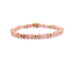 Heaven Eleven KIDS - meisjes - armband - edelsteen - sunstone - 4mm - Goud