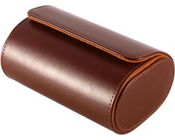 JHubers Goods - Watch Roll Reistas voor 2 Horloges met 2 Sleuven van PU Leder - Draagbare Horlogerollen met Verwijderbare Kussens - Organizer Display Opslag voor Horloges