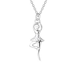Joy|S - Zilveren ballerina hanger met ketting - ketting 45 cm - sterling zilver 925